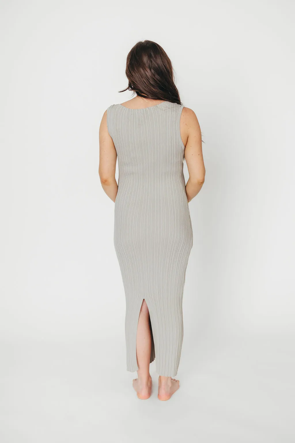 Falling For You Ribbed Knit Midi Dress in Sage