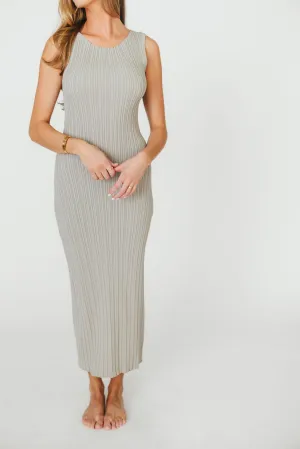 Falling For You Ribbed Knit Midi Dress in Sage