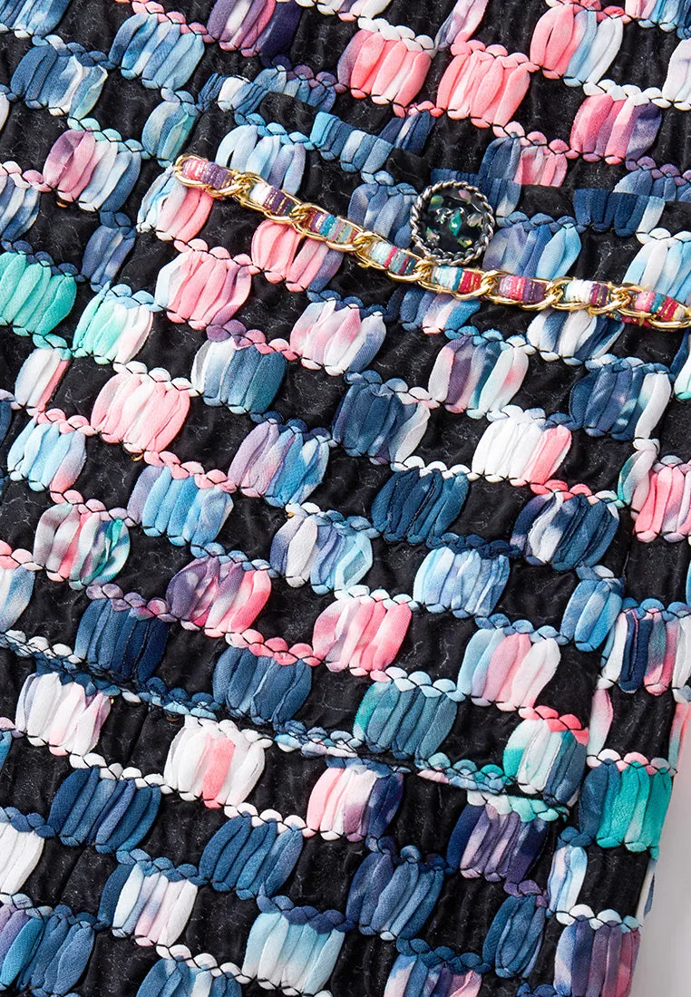 Gradient Checker Pattern Dress
