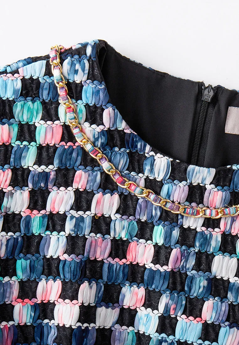 Gradient Checker Pattern Dress