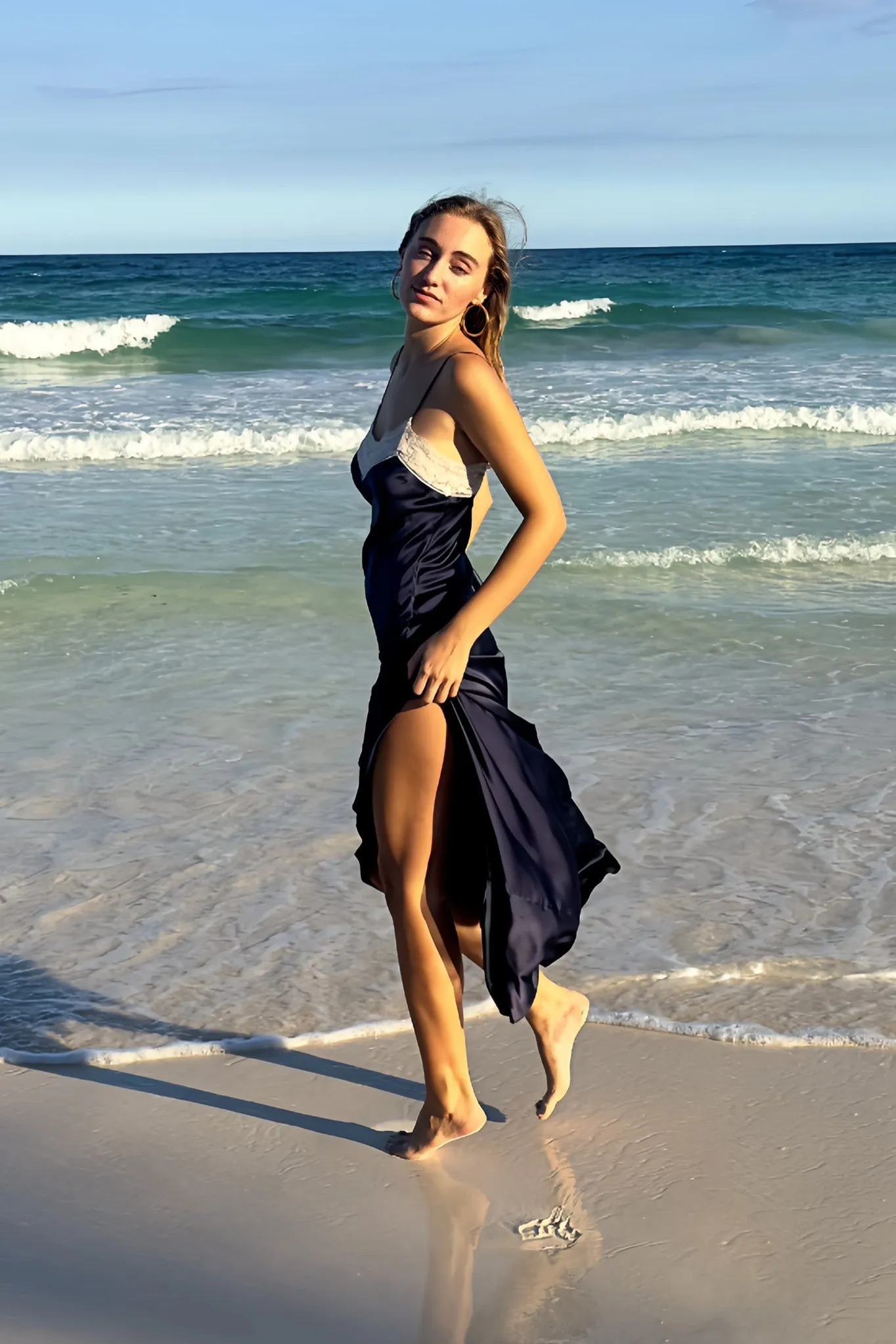 Jacquelyn Silk Slip Dress - Midnight