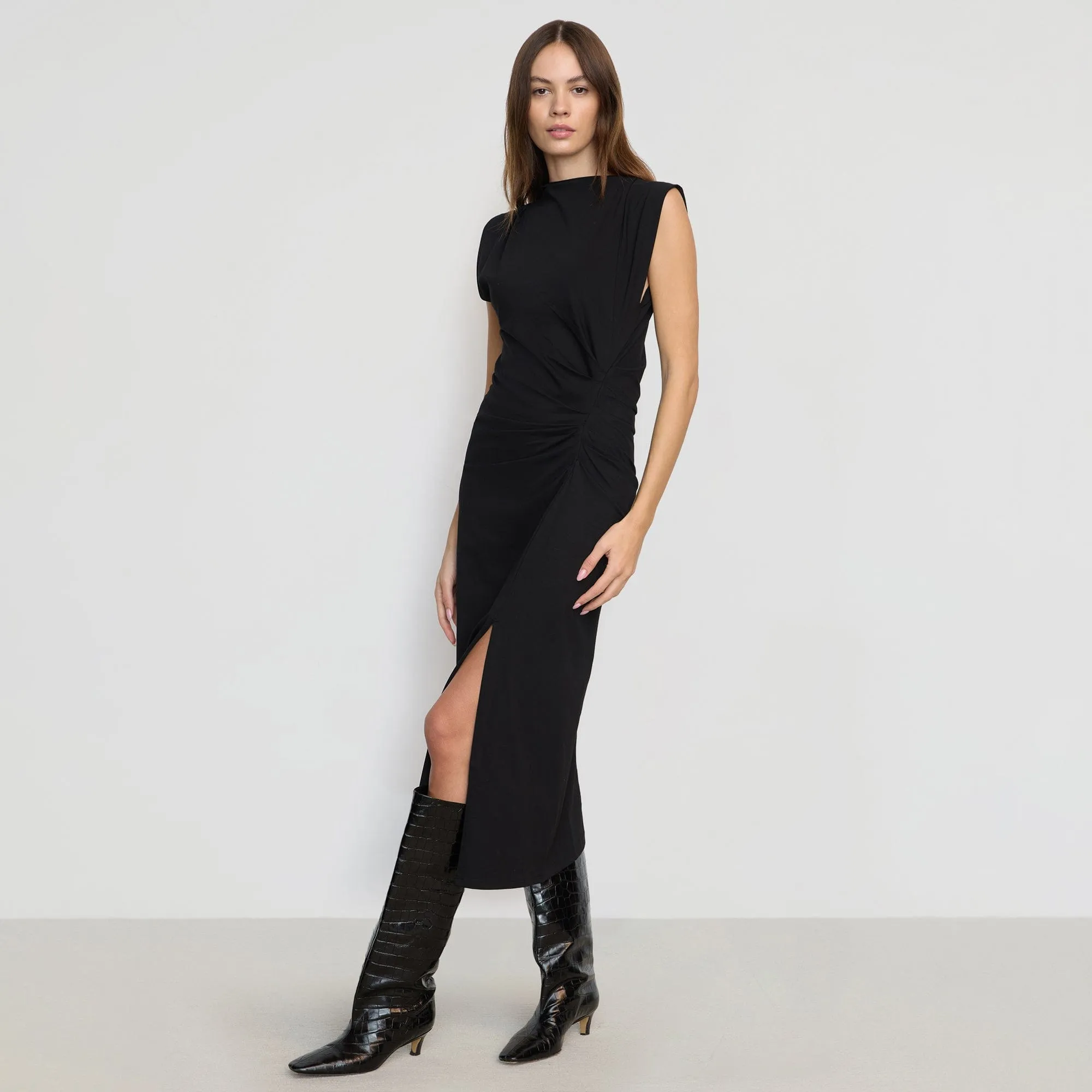 Khelan Sculpted Ruched-Waist Dress