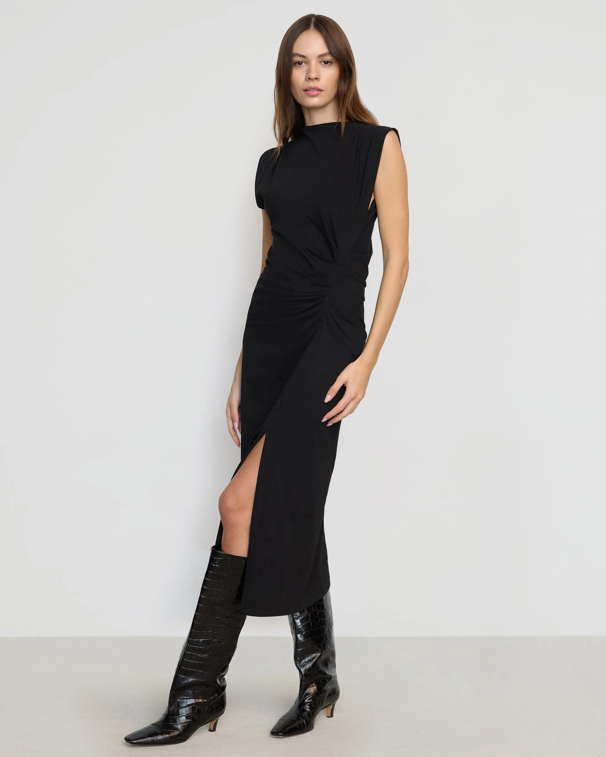 Khelan Sculpted Ruched-Waist Dress