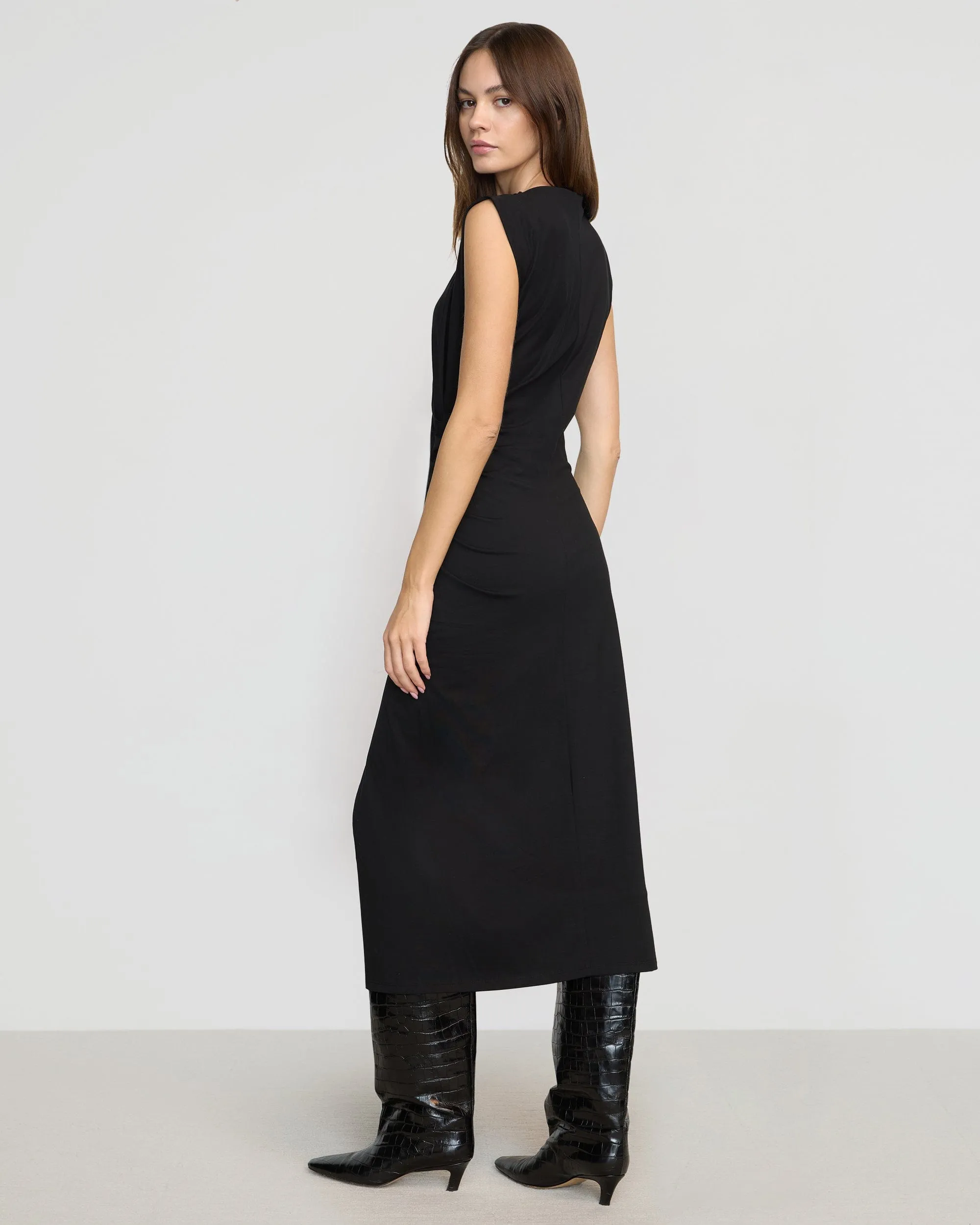 Khelan Sculpted Ruched-Waist Dress