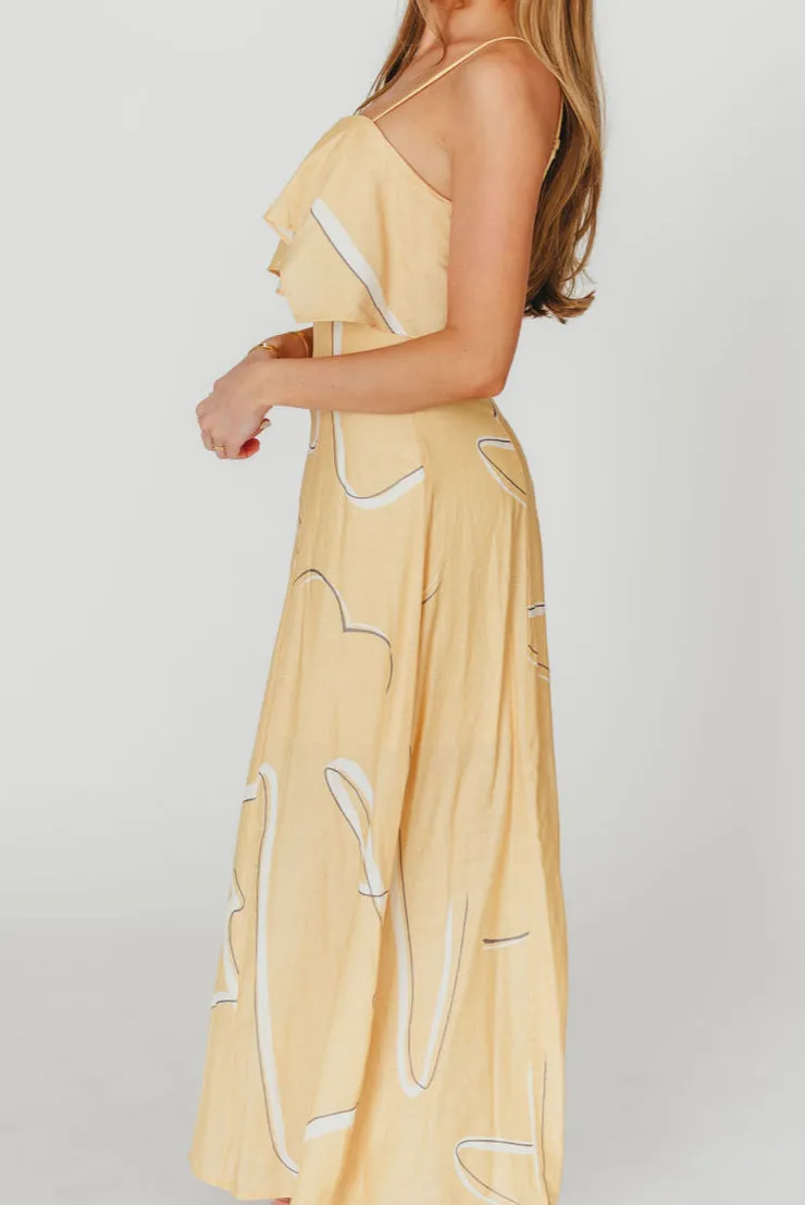 Lark Ruffle Detail Maxi Dress in Mango