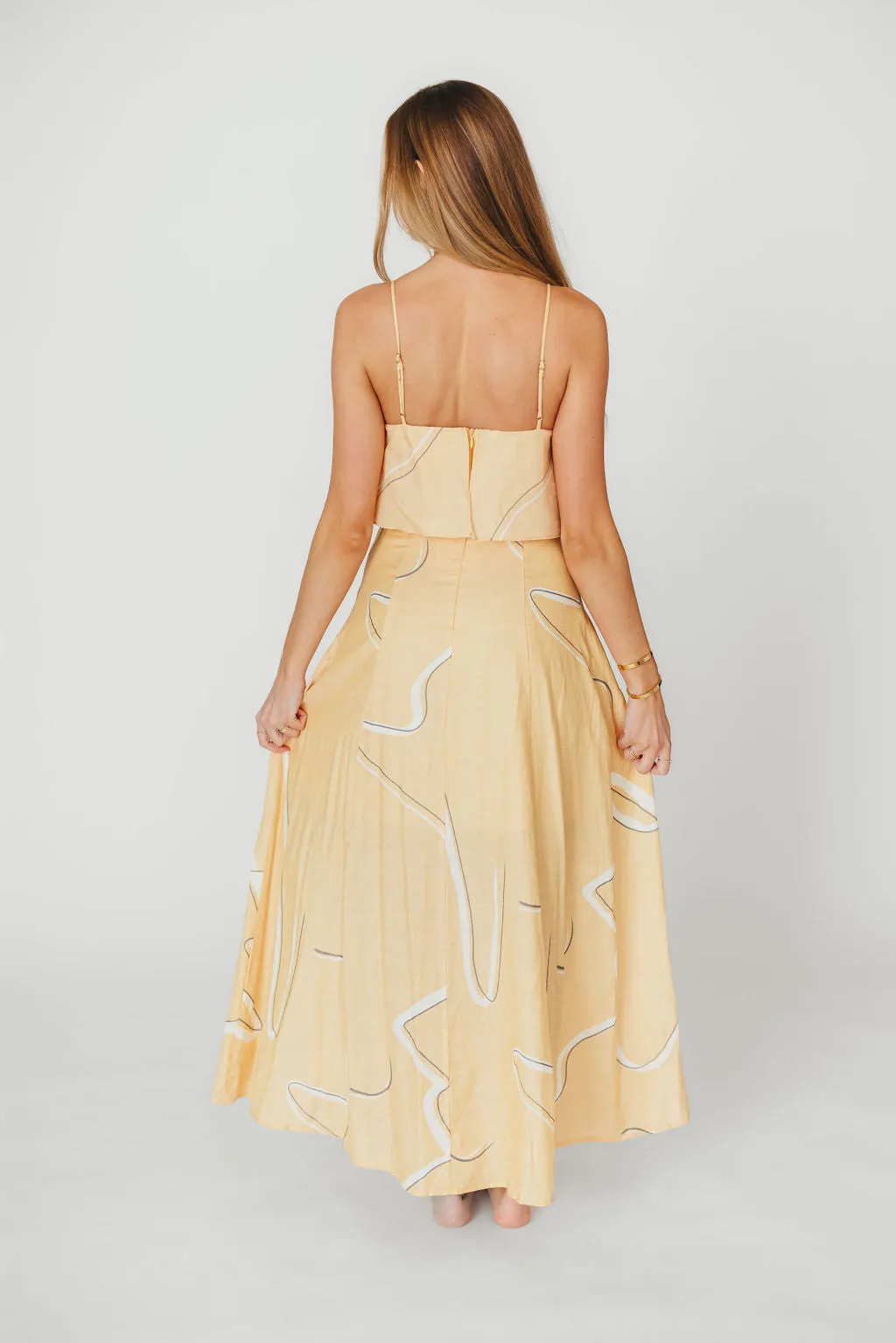 Lark Ruffle Detail Maxi Dress in Mango