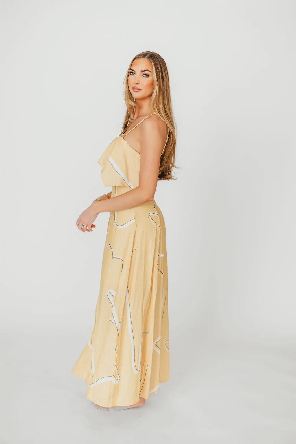 Lark Ruffle Detail Maxi Dress in Mango