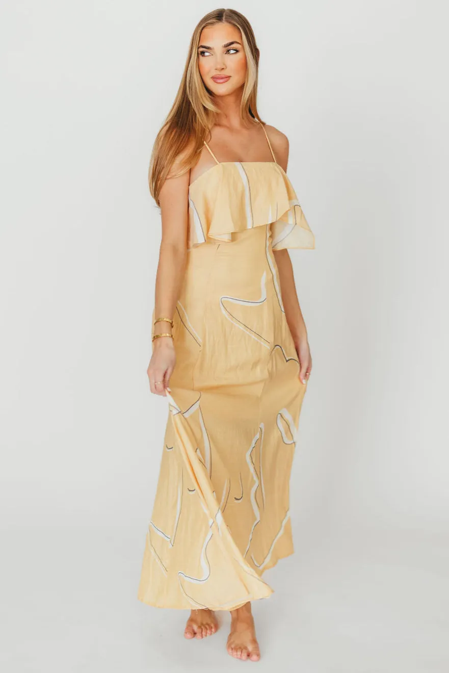 Lark Ruffle Detail Maxi Dress in Mango