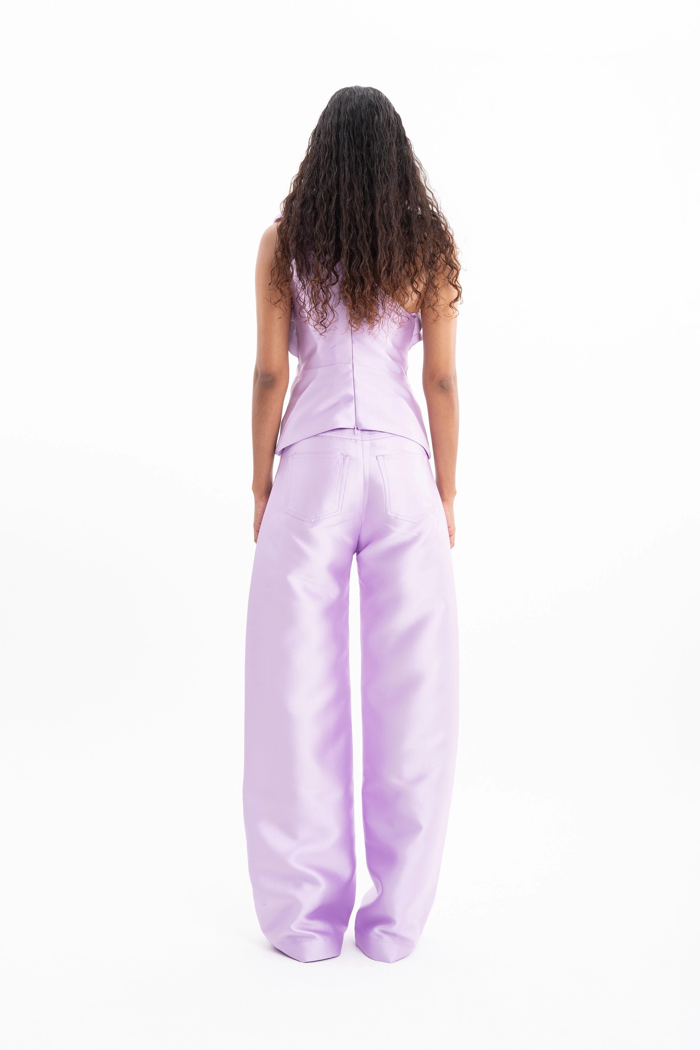 LILAC MIKADO BOYFRIEND TROUSERS