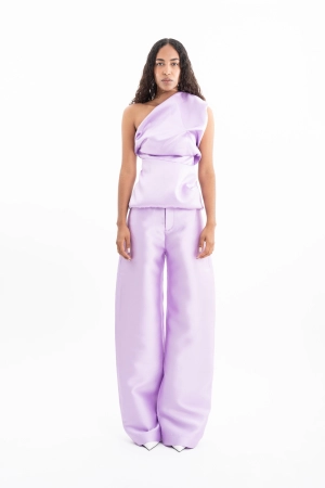 LILAC MIKADO BOYFRIEND TROUSERS
