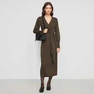 Linden Front-Wrap Sweater Dress