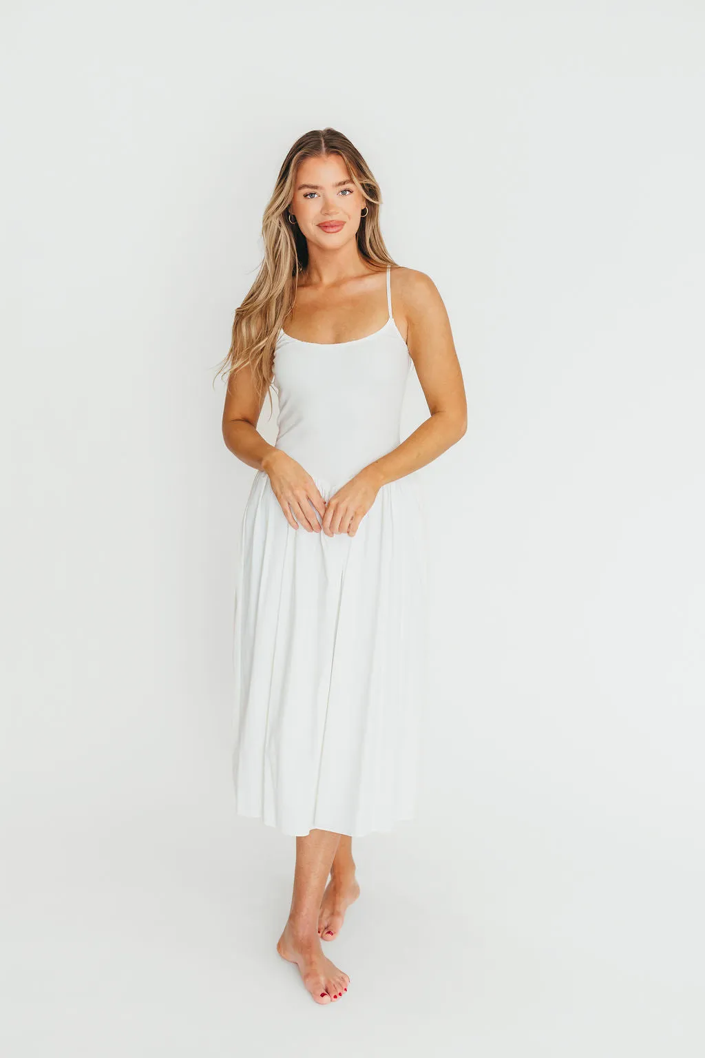 Lucy Midi Dress in White