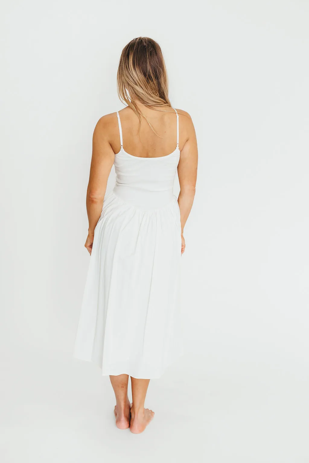 Lucy Midi Dress in White