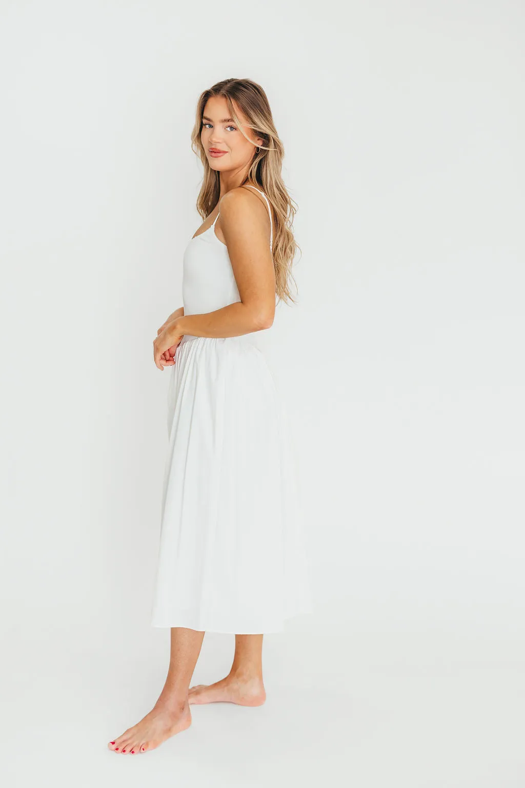 Lucy Midi Dress in White
