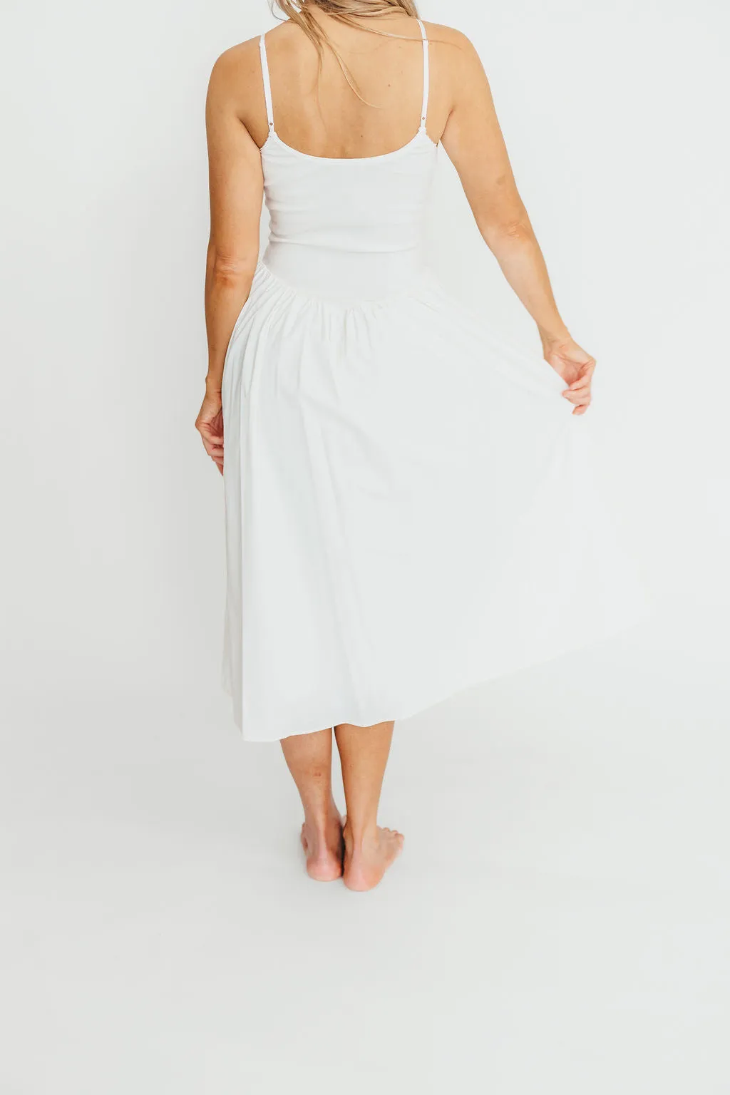Lucy Midi Dress in White