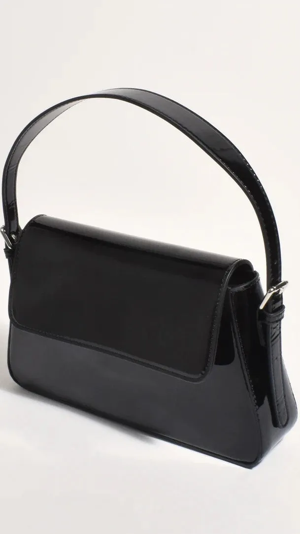 Maisie High Shine Handbag - Black