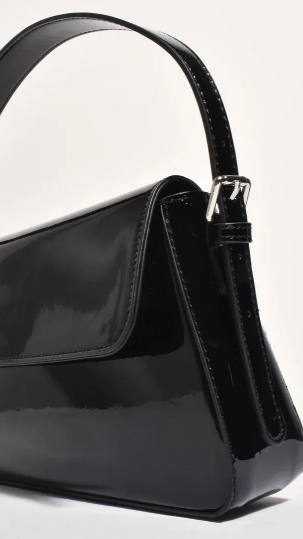 Maisie High Shine Handbag - Black