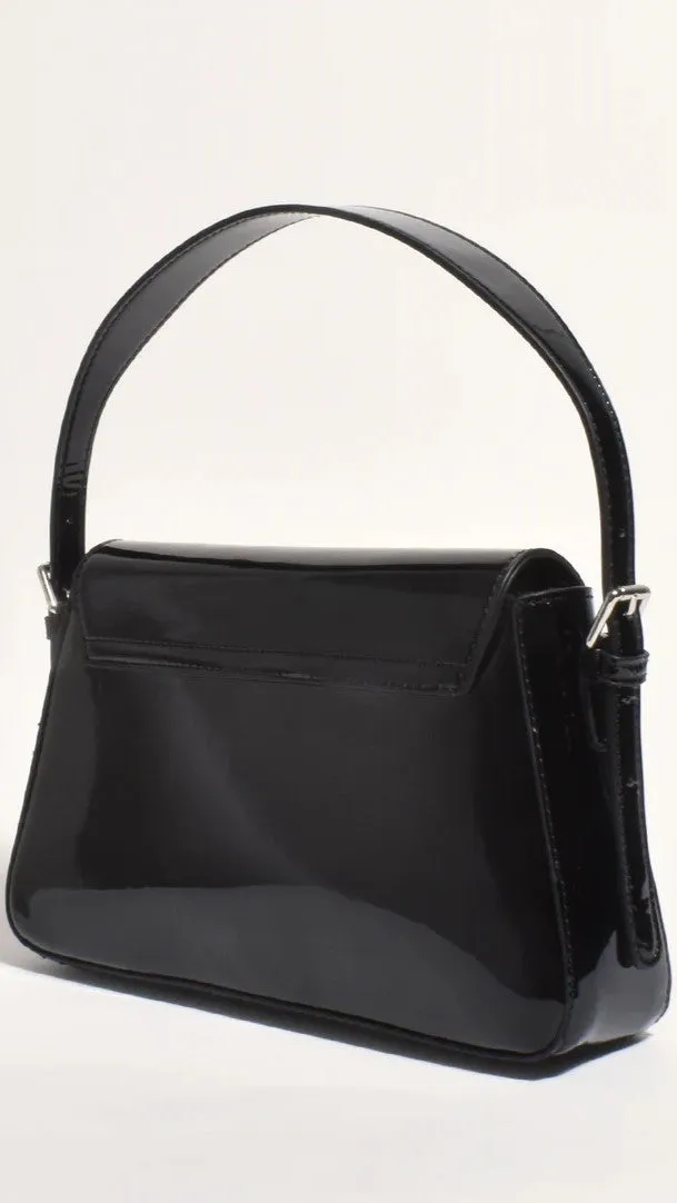 Maisie High Shine Handbag - Black