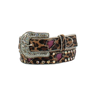 M&F Angel Ranch Kids Belt 1 1/4'' Lightning Bolt Leopard Multi-coloured D130002697