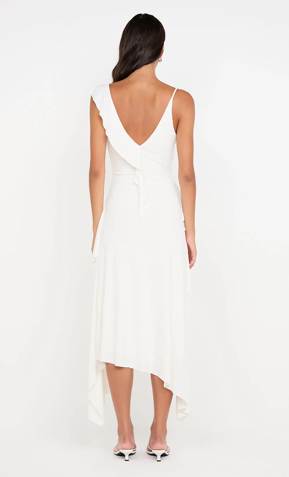 MARNIE ASYM DRESS - WHITE