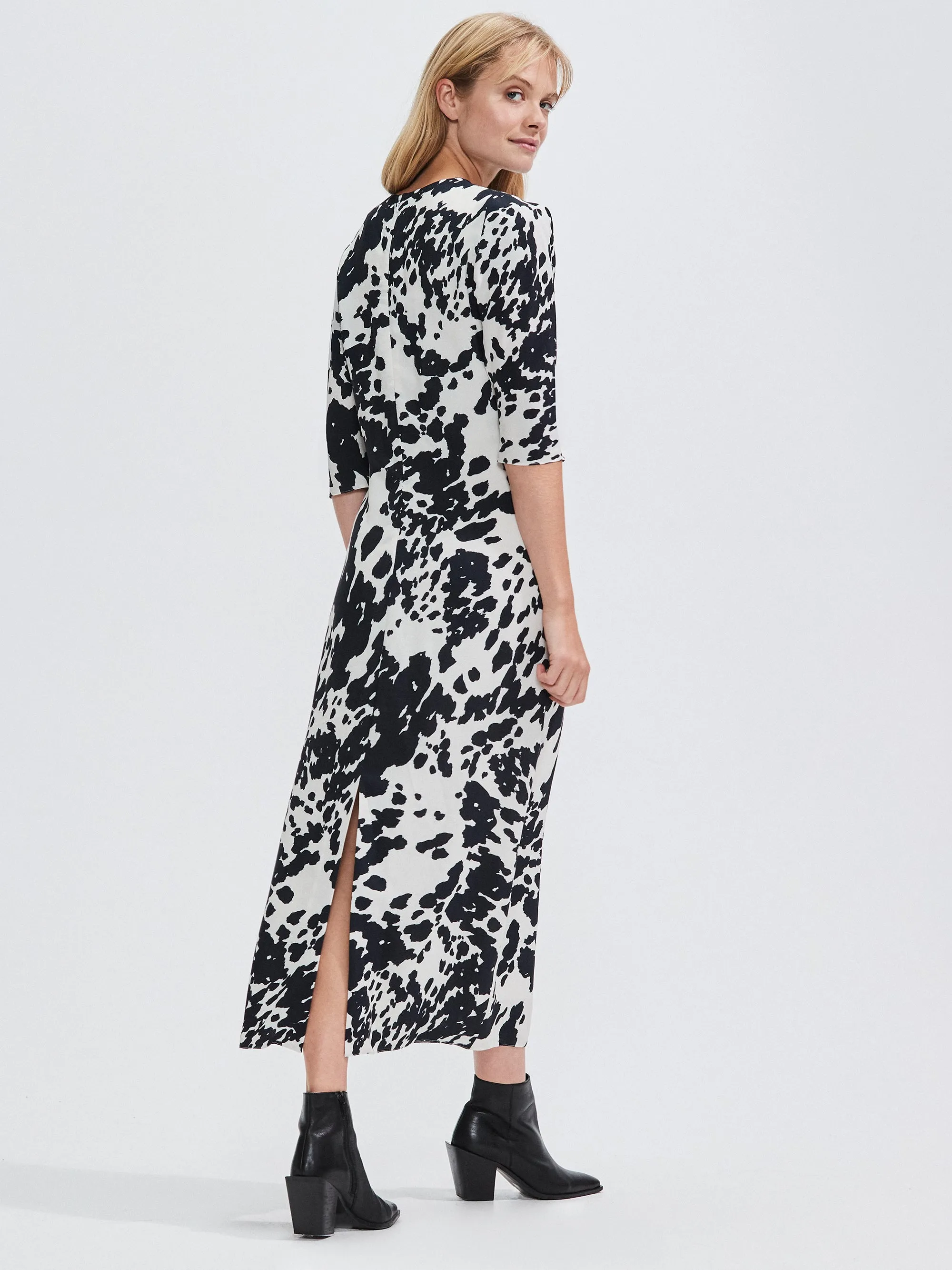 Mono Animal Print Midi Dress