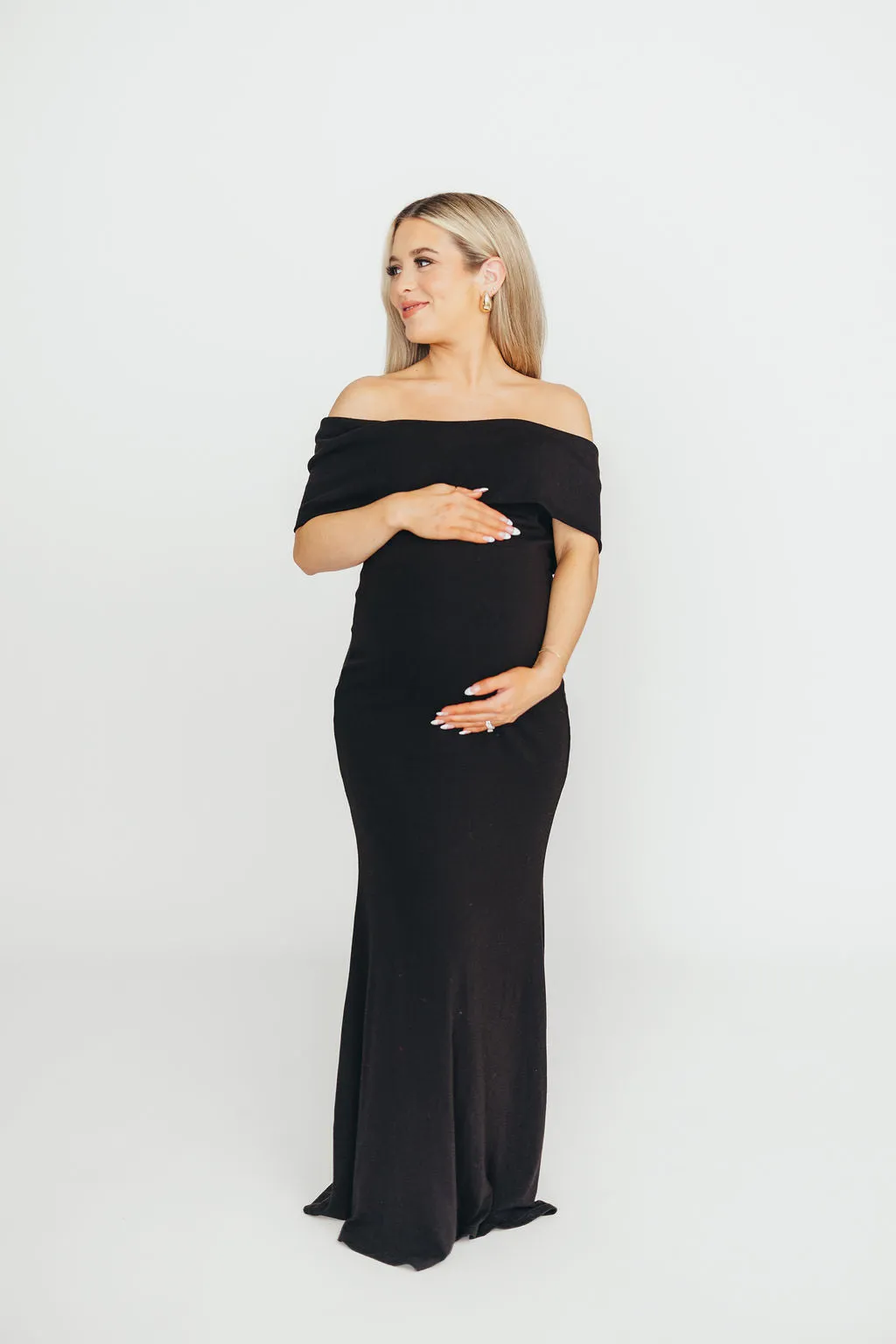 Monroe Maxi Dress in Black -Bump Friendly- PRE-ORDER