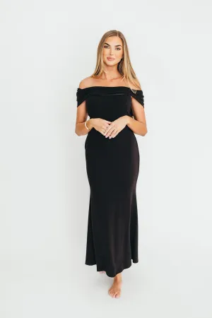 Monroe Maxi Dress in Black -Bump Friendly- PRE-ORDER