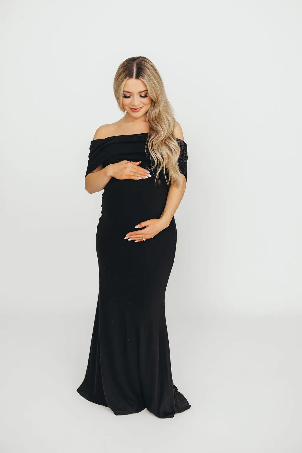 Monroe Maxi Dress in Black -Bump Friendly- PRE-ORDER