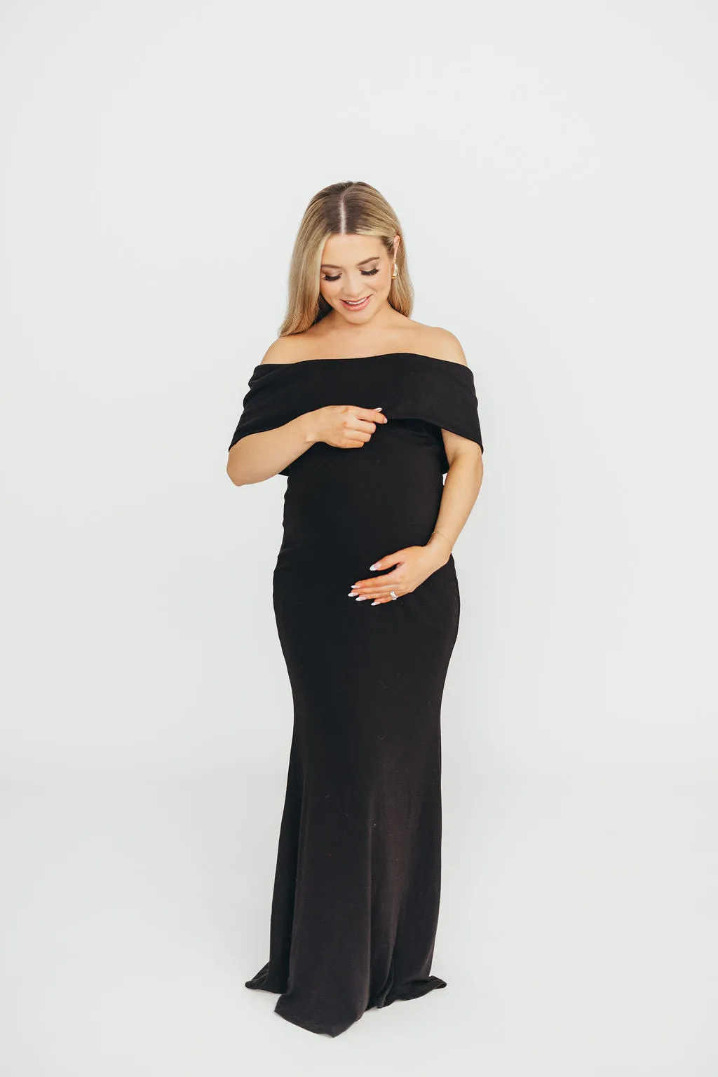 Monroe Maxi Dress in Black -Bump Friendly- PRE-ORDER