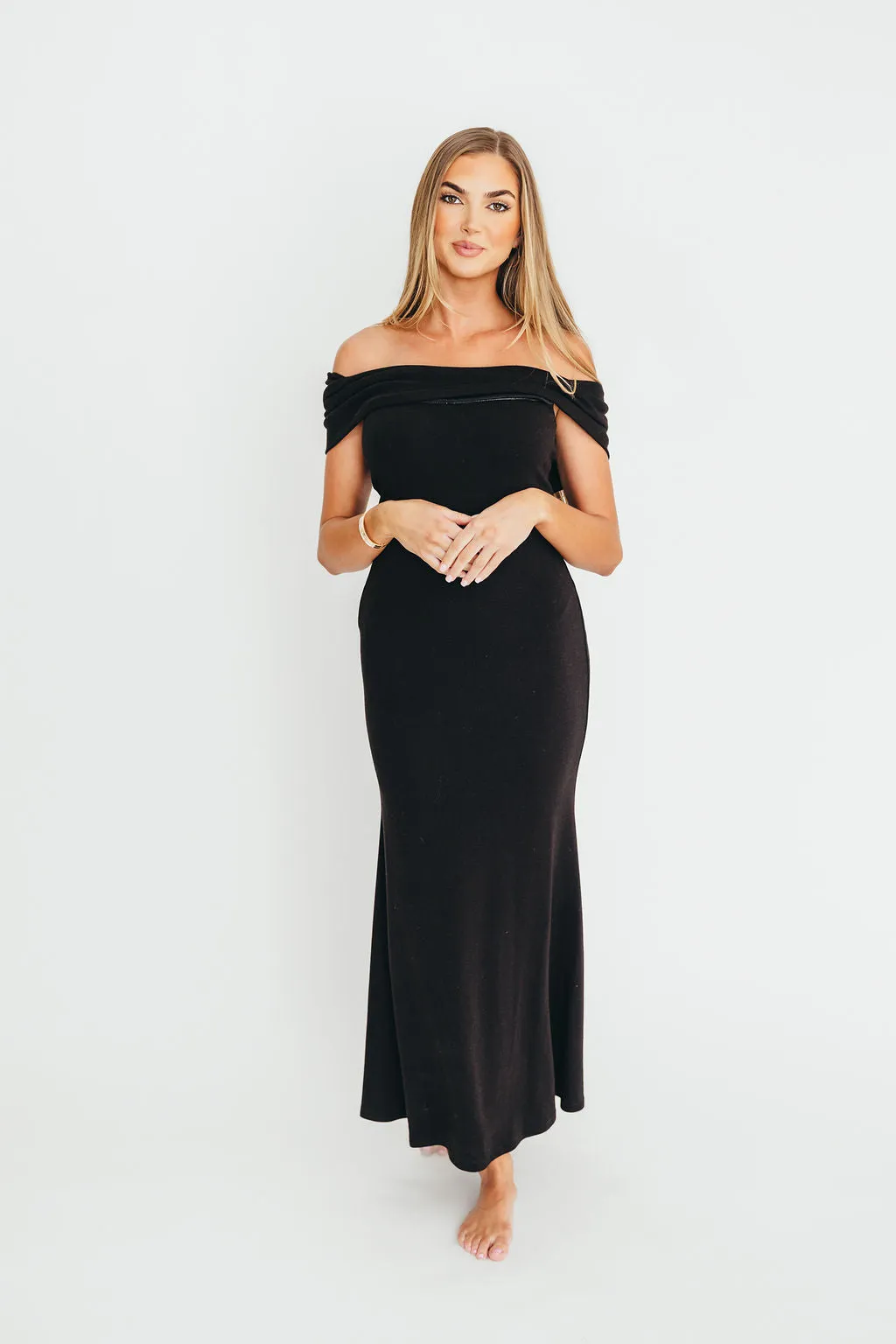 Monroe Maxi Dress in Black -Bump Friendly- PRE-ORDER