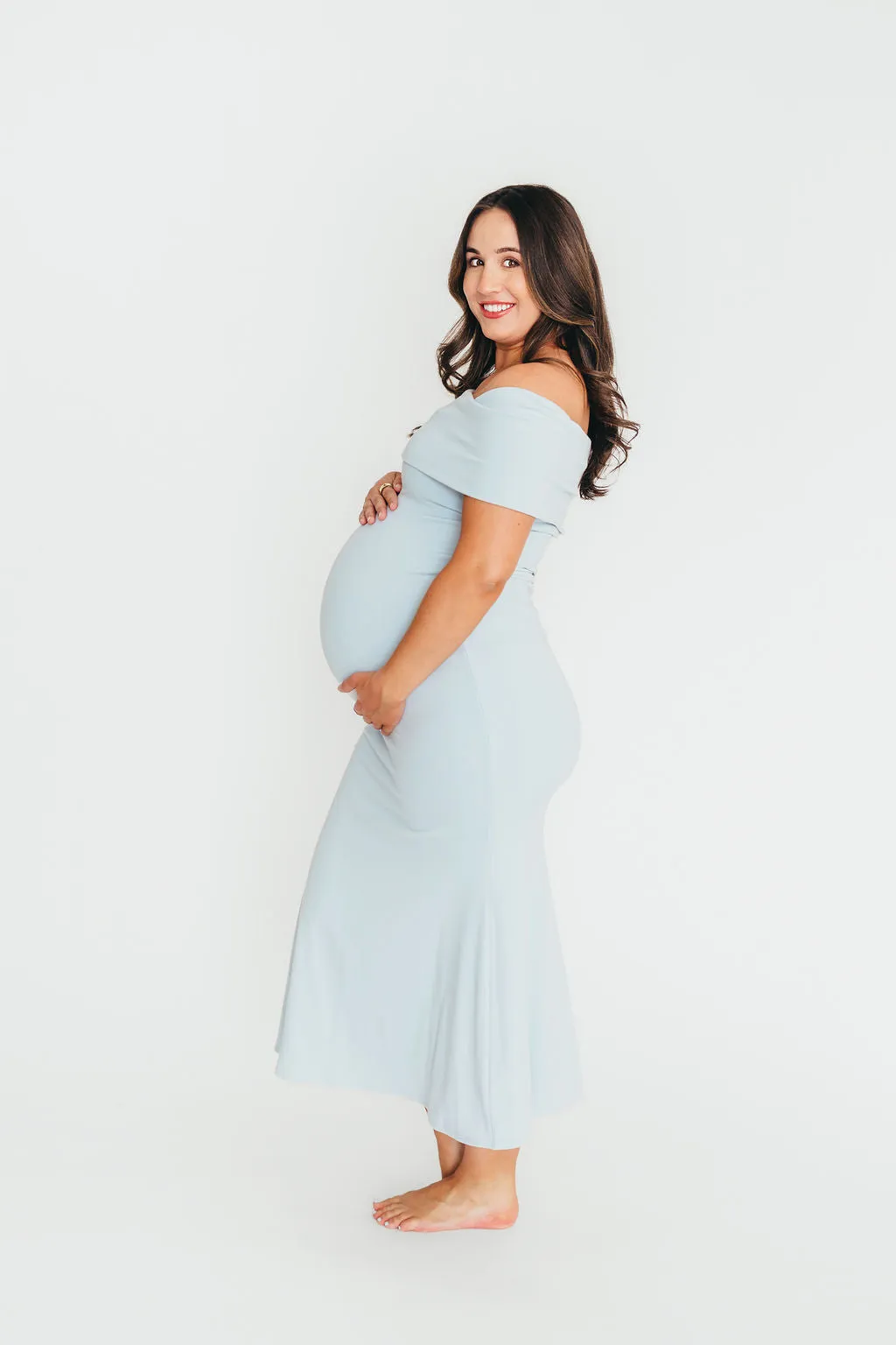 Monroe Maxi Dress in Blue - Bump Friendly (Small Restock for Sold Out Sizes - End of May)