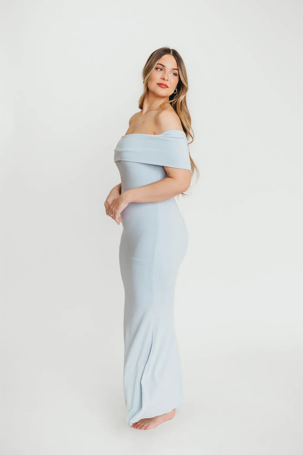 Monroe Maxi Dress in Blue - Bump Friendly (Small Restock for Sold Out Sizes - End of May)