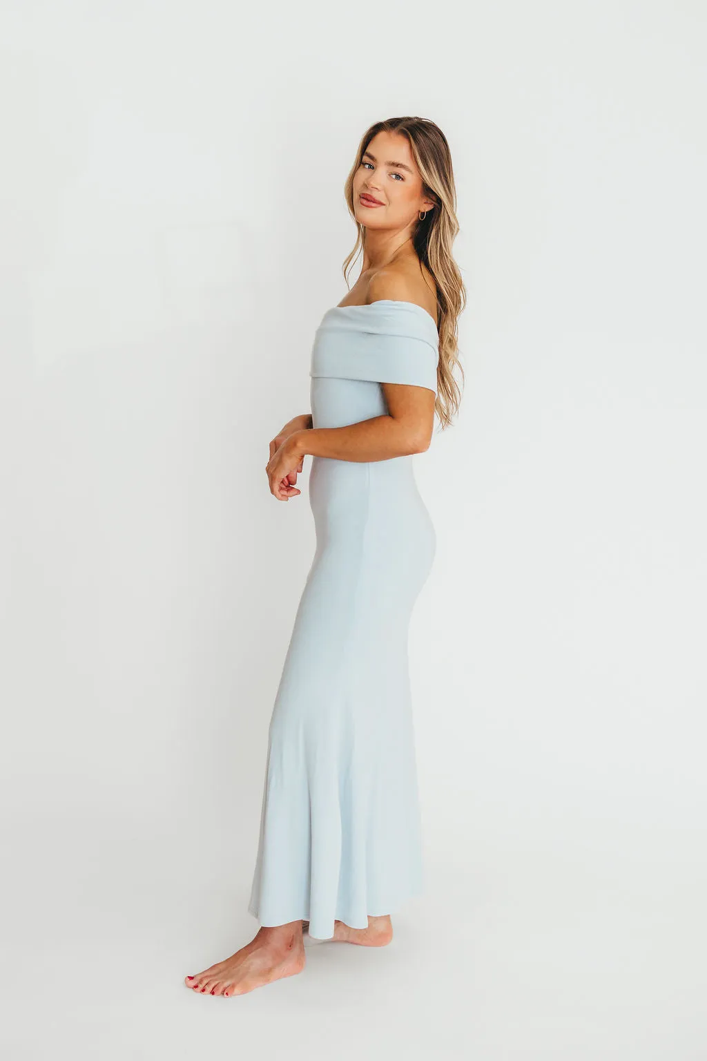 Monroe Maxi Dress in Blue - Bump Friendly (Small Restock for Sold Out Sizes - End of May)