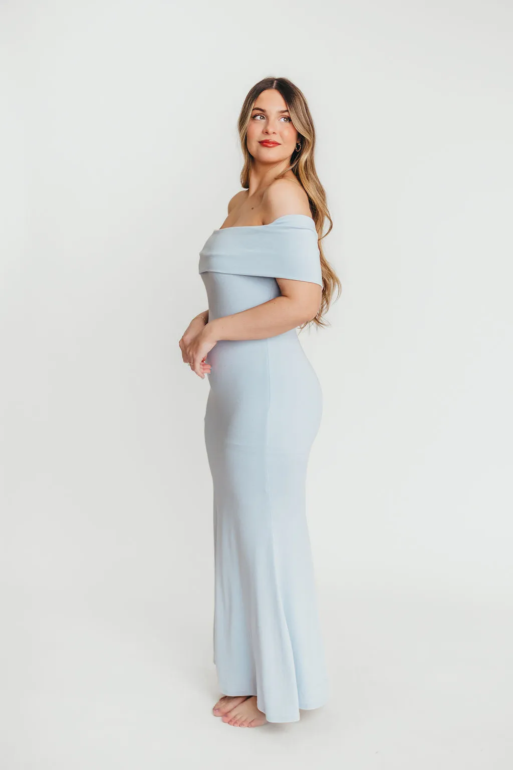 Monroe Maxi Dress in Blue - Bump Friendly (Small Restock for Sold Out Sizes - End of May)