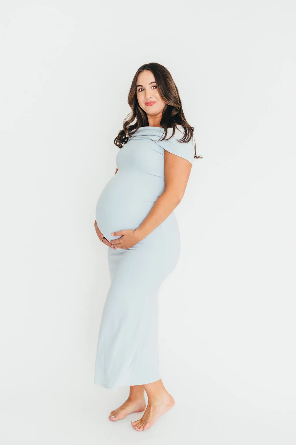 Monroe Maxi Dress in Blue - Bump Friendly (Small Restock for Sold Out Sizes - End of May)