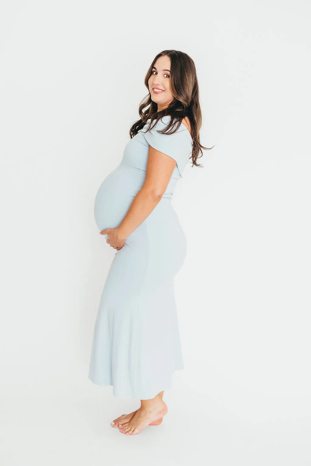 Monroe Maxi Dress in Blue - Bump Friendly (Small Restock for Sold Out Sizes - End of May)