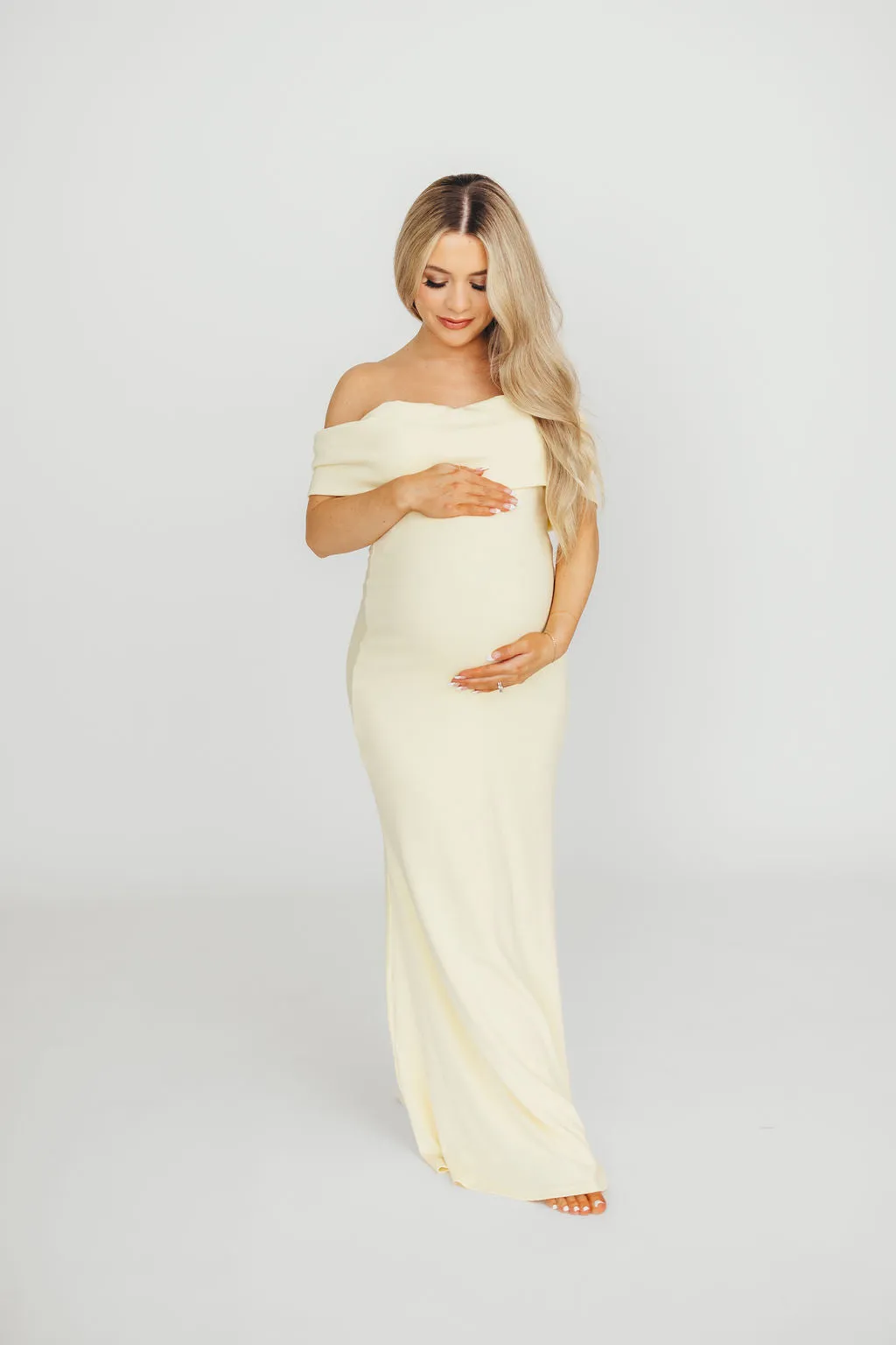 Monroe Maxi Dress in Butter Yellow - Bump Friendly (Small Restock for Sold Out Sizes- End of May)