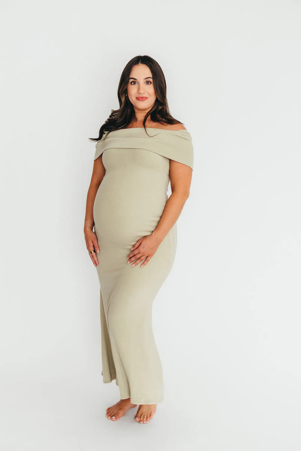 Monroe Maxi Dress in Sage - Bump Friendly