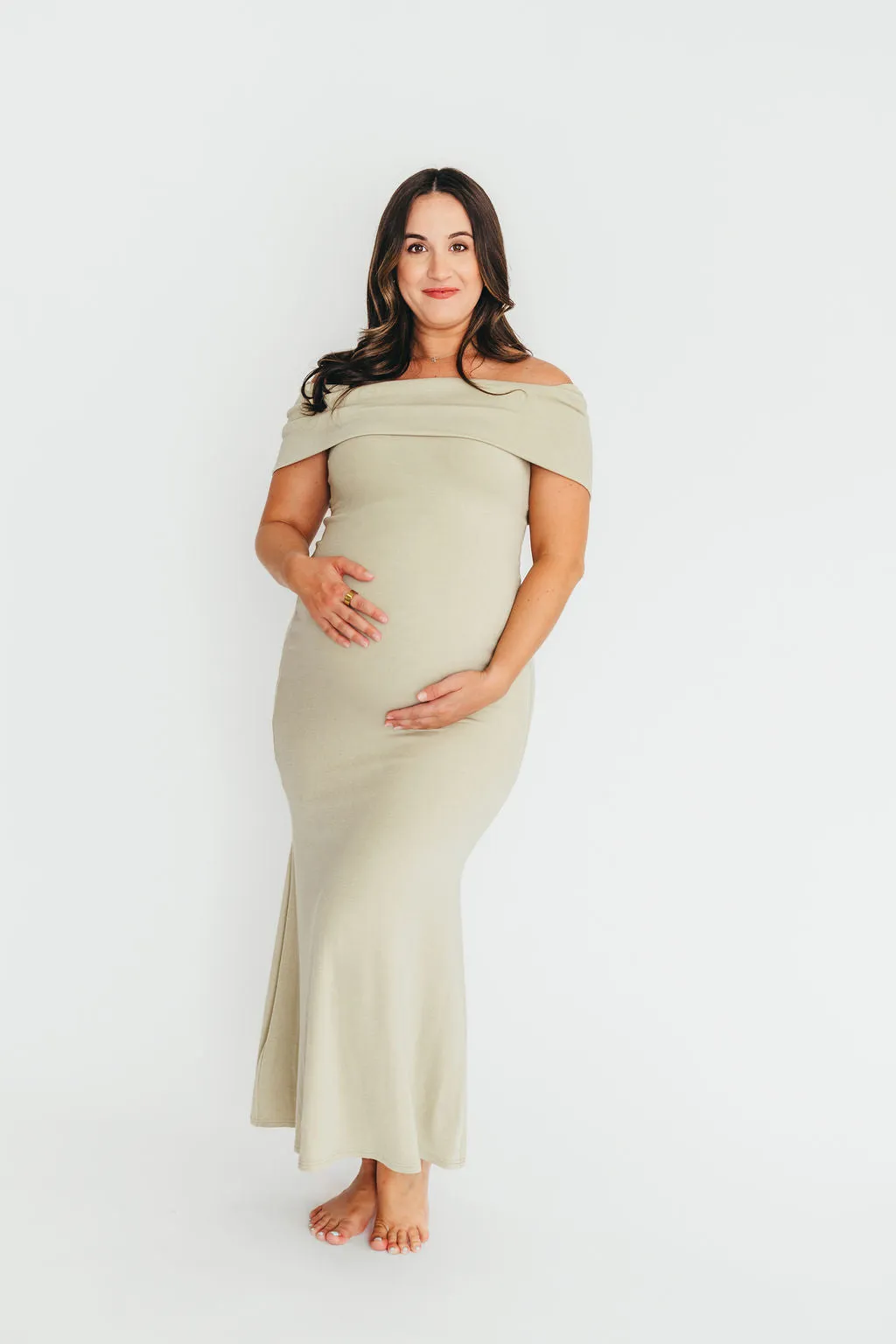Monroe Maxi Dress in Sage - Bump Friendly