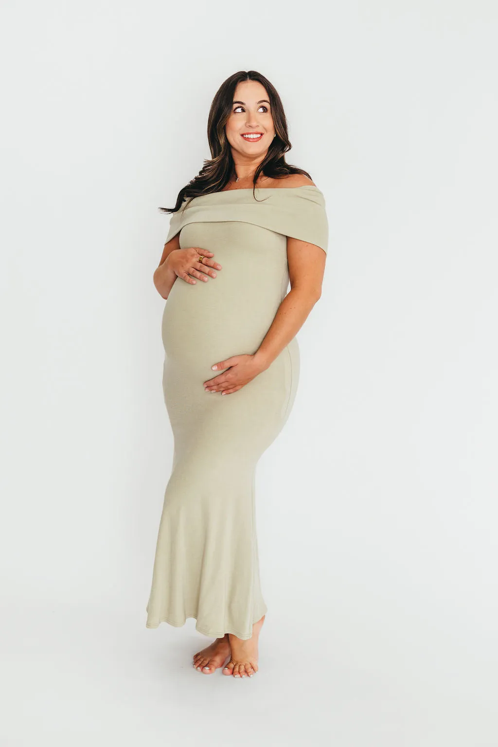 Monroe Maxi Dress in Sage - Bump Friendly