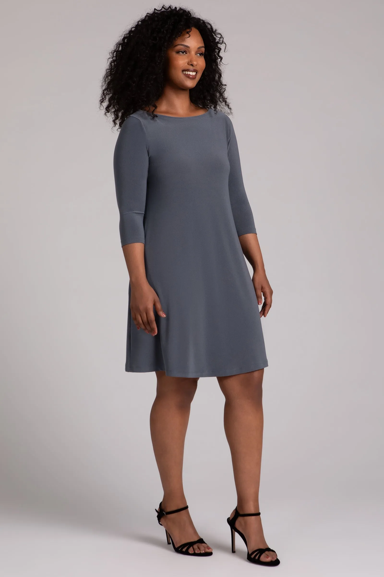 Nu Trapeze Dress | Melange Gunmetal
