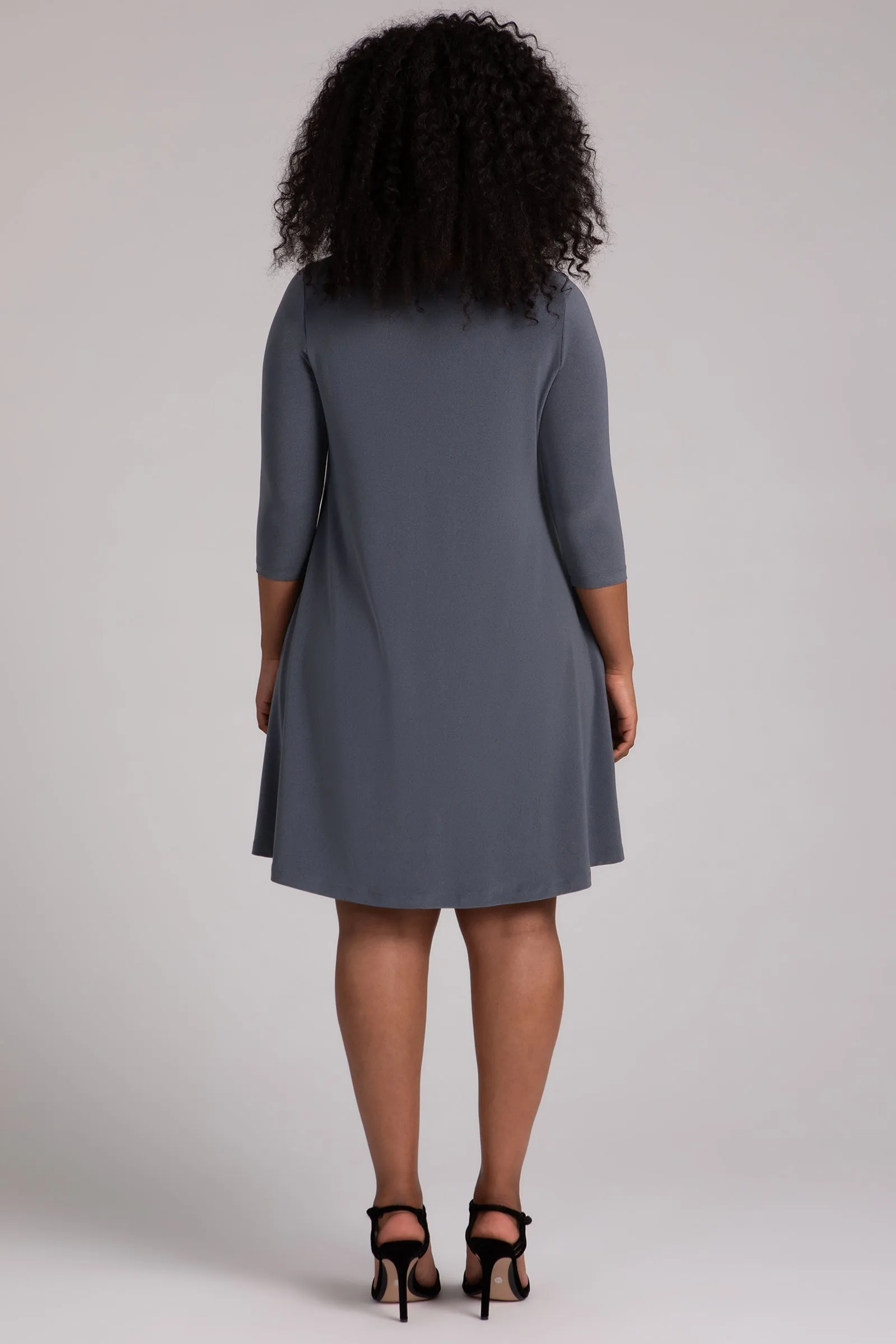 Nu Trapeze Dress | Melange Gunmetal