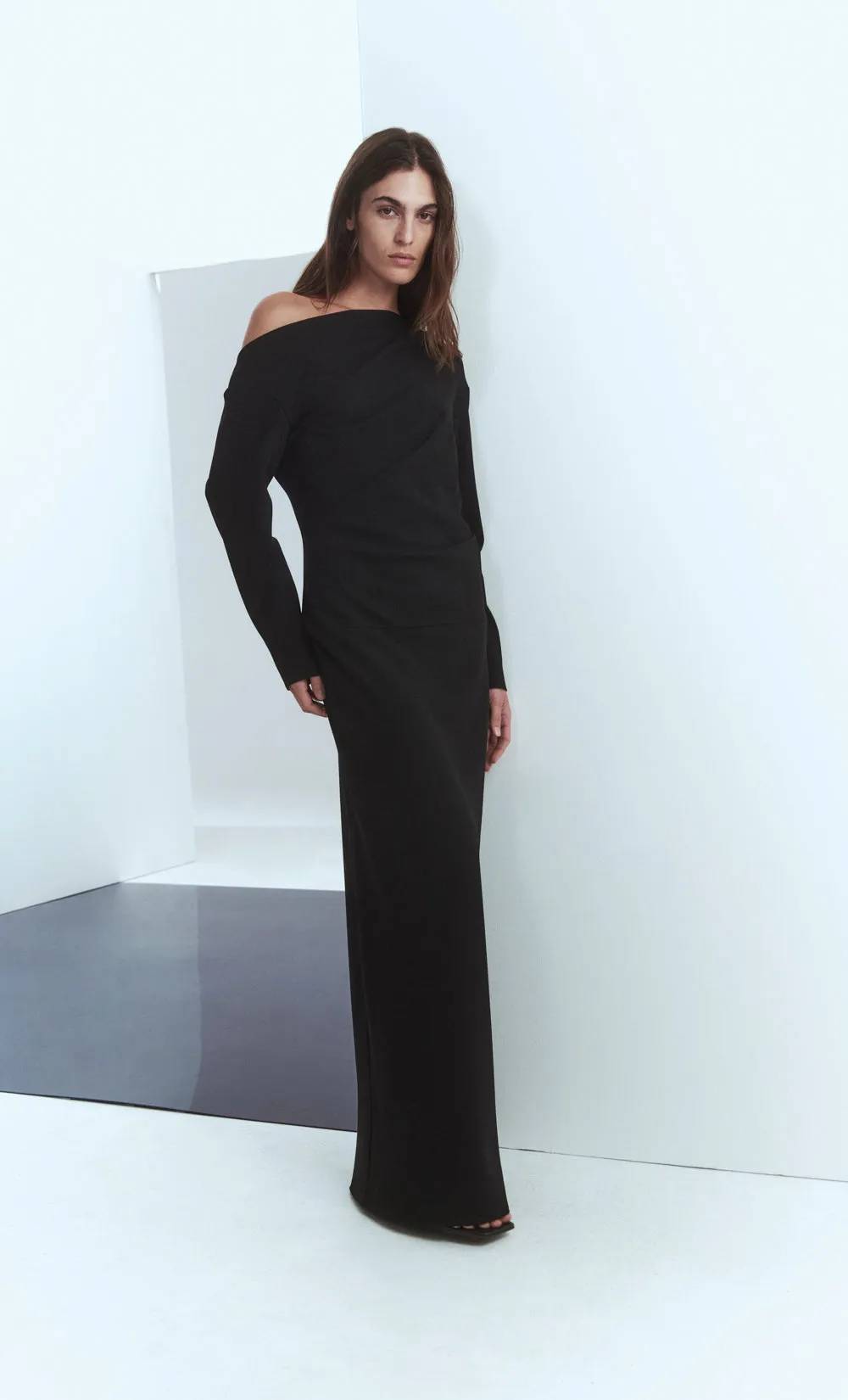 OTTIE ASYM MAXI DRESS - BLACK