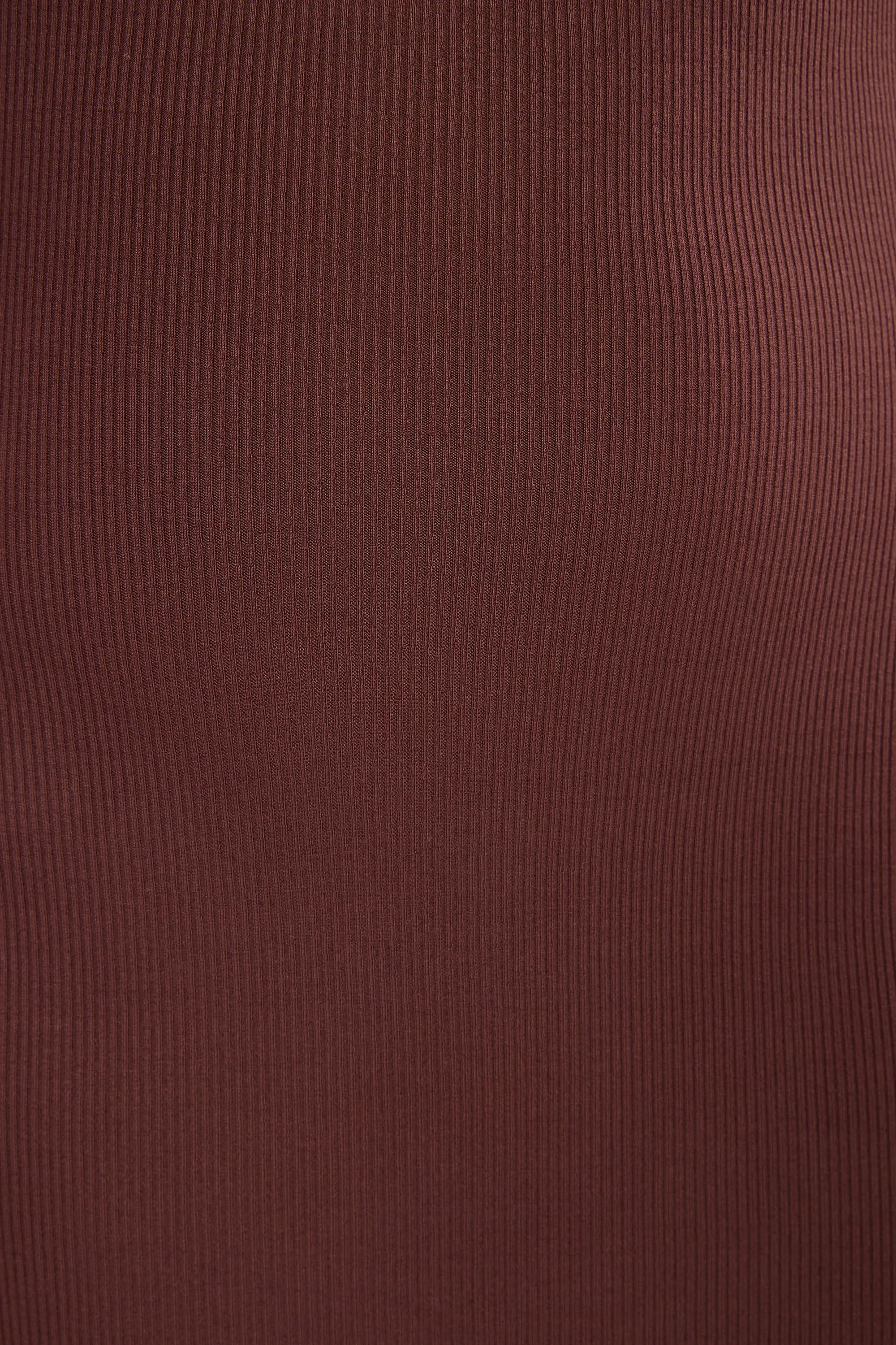 Ribbed Modal Long Sleeve Maxi Dress in Chocolate