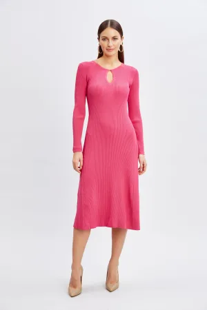 Scallop Keyhole Sweater Dress