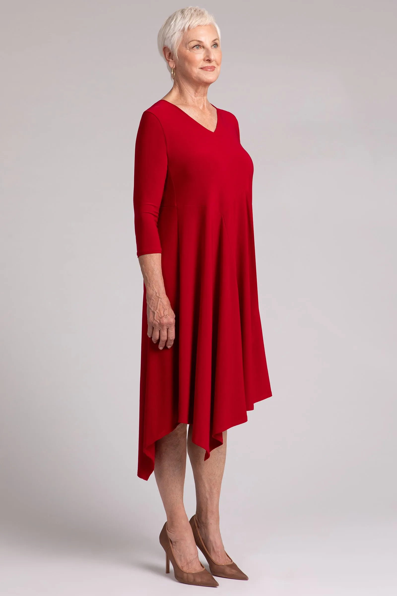 Slant Pocket Dress | Red