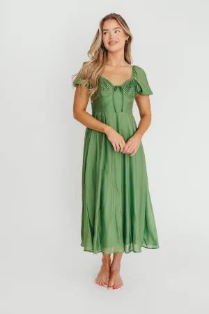 Stevie Bustier Midi Dress in Green
