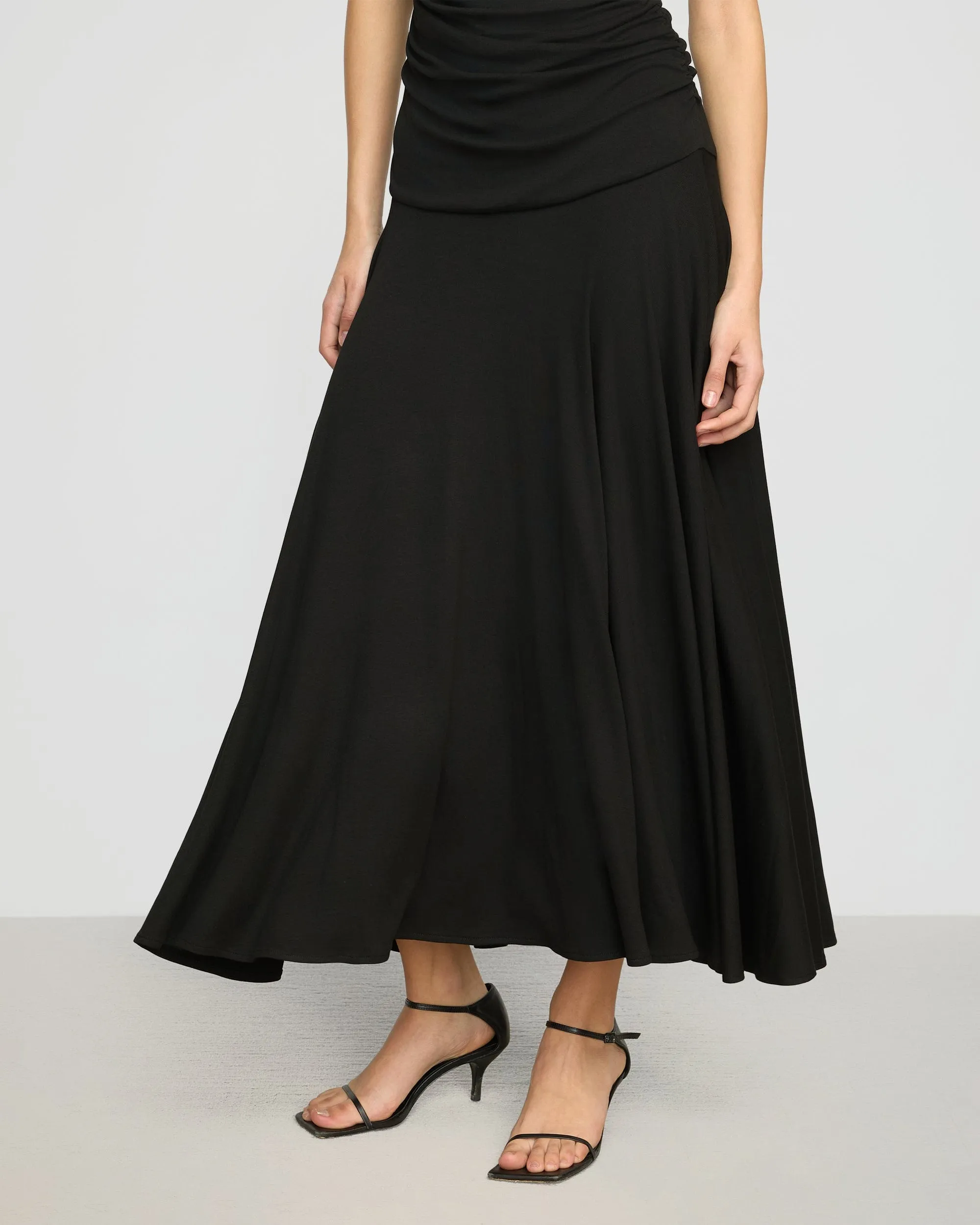 Tamsin Ruched Drop-Waist Maxi Dress