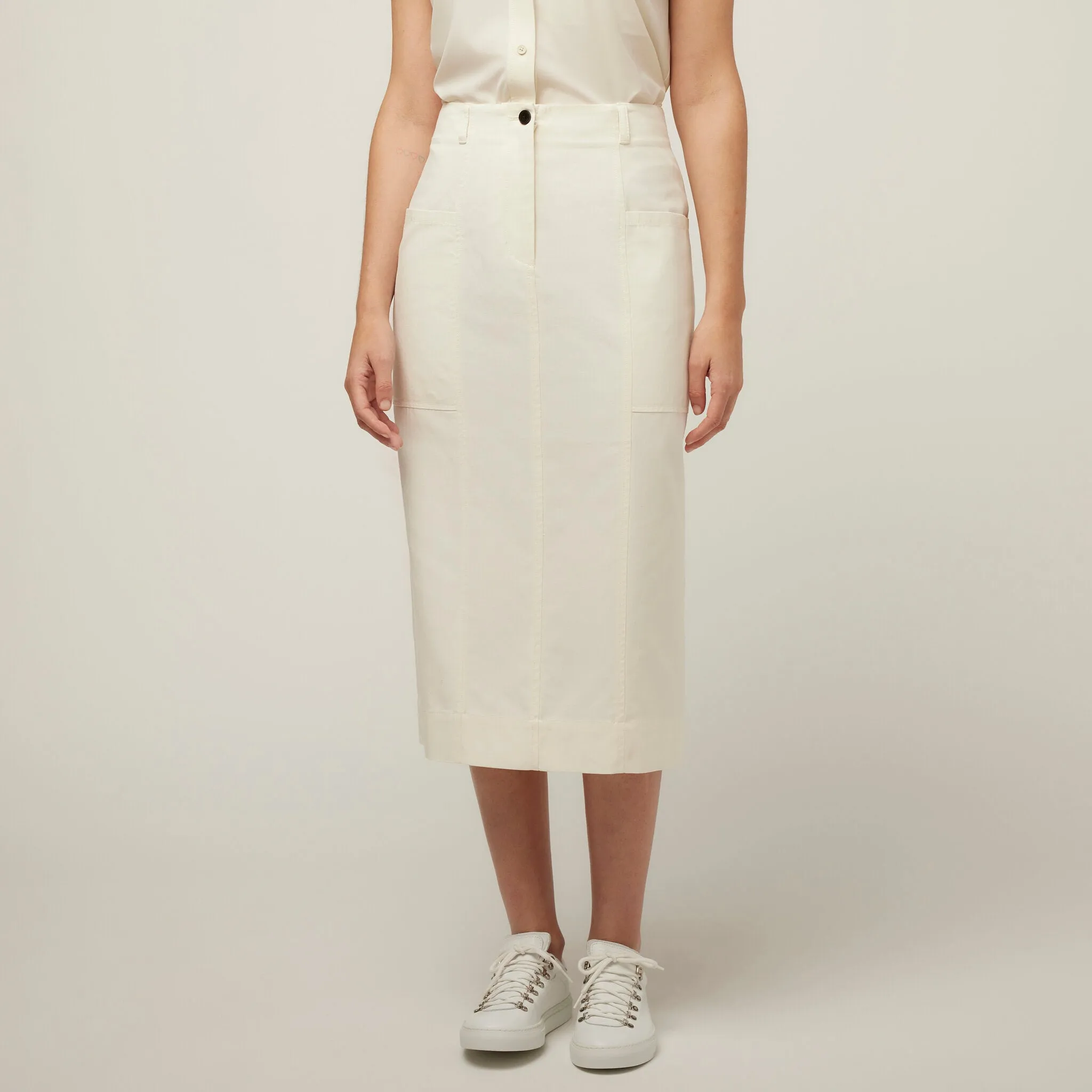 Tencel Cotton Midi Skirt