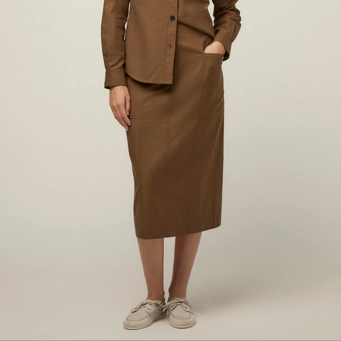Tencel Cotton Midi Skirt